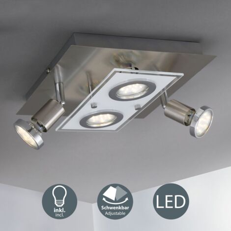12 Watt LED Decken Lampe 4 Strahler Wohnzimmer Diele Flur Design Esszimmer Spot 