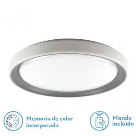deckenleuchte luanda 96w 3000-4000-6000k grau rot.7x49,5d   10800lm reg.intens. c.remote c.remote c/memoria