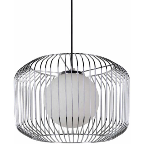 Deckenleuchte Metall Silber Weiß 38X38X23 Cm