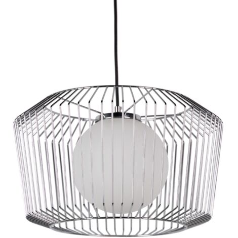 Deckenleuchte Metall Silber Weiß 38X38X23 Cm