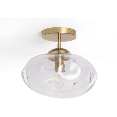 LEDKIA Deckenleuchte Metall und Glas Halych Transparent