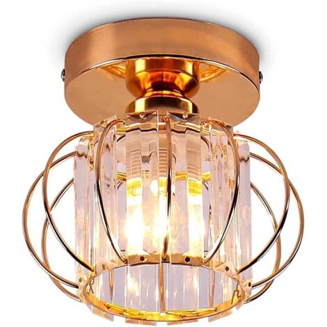 Deckenleuchte Moderne Kristall E27 LED Deckenlampe Mini Lampenschirm für Küche Esszimmer Schlafzimmer Flur Eingang (Roségold)
