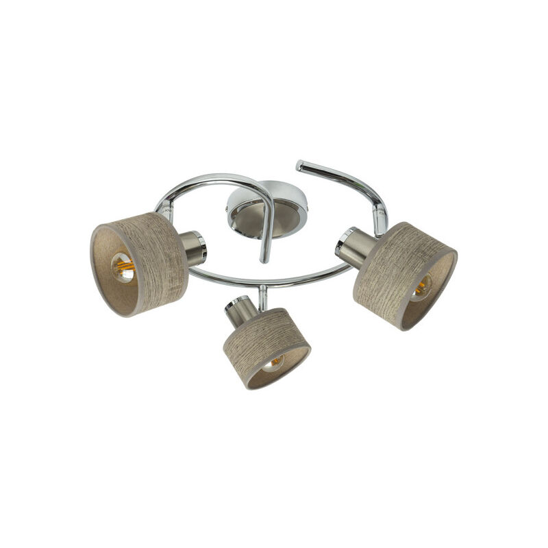Fabrilamp - Nando Deckenleuchte 3xe14 chrom-nickel/mad.grey Verstellbare Strahler 16x35x35 cm