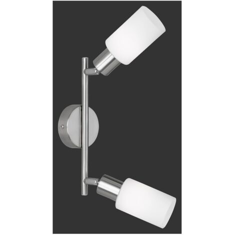 Deckenleuchte Nickel 2 Spot Verstellbarer Lampenschirm aus Glas Mars Trio Lighting