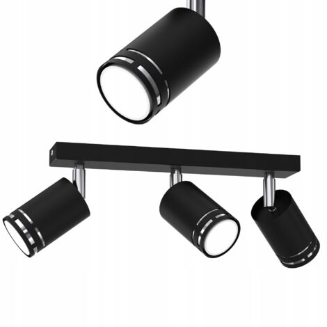 Deckenleuchte schwarz Chrom bewegliche LED GU10 Spot Reflektor Polierlampe