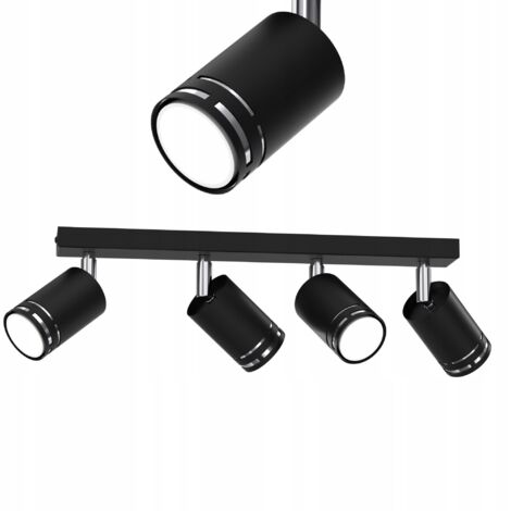 Deckenleuchte schwarz Chrom bewegliche LED GU10 Spot Reflektor Polierlampe