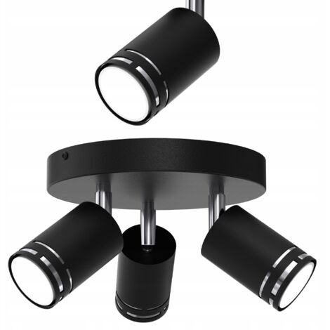 Deckenleuchte schwarz Chrom bewegliche LED GU10 Spot Reflektor Polierlampe