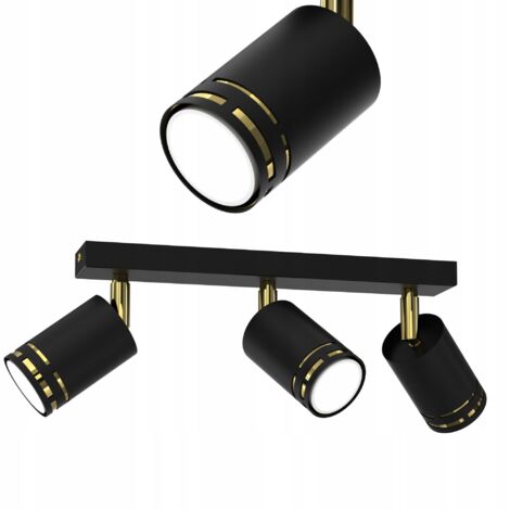 DECKENLEUCHTE SCHWARZ GOLD BEWEGLICHE LED GU10 POLNISCHE SPOT-REFLEKTORLAMPE