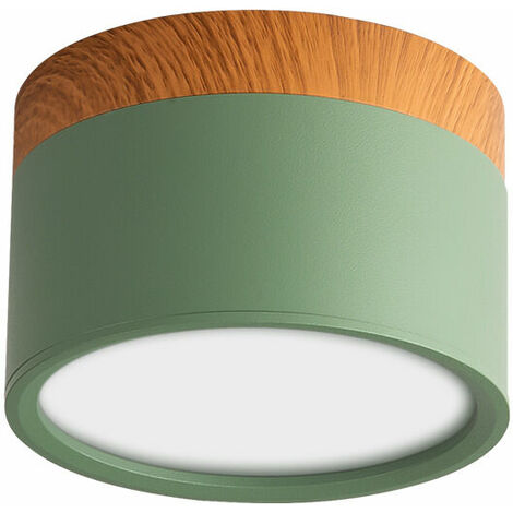 TUMALAGIA Deckenleuchte, Spot, Oberflächenmontage, rund, LED, grün, warmweiß, Deckenleuchte, Aluminium, 12 W, Ø110 mm, 230 V, 3000 K, für Flur, Schlafzimmer, Esszimmer, Küche, Wohnzimmer