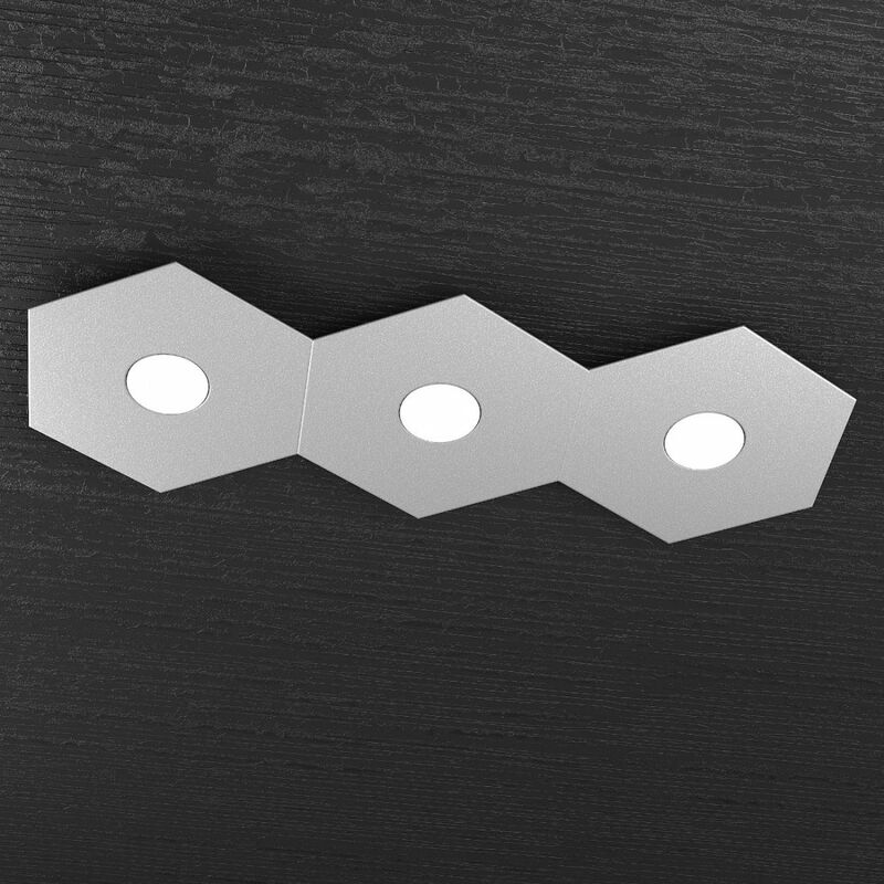Deckenleuchte tp-hexagon 1142 3l a1 gx53 led metall sechseckleuchte wanddecke modern indoor, metalloberfläche grau - Grau