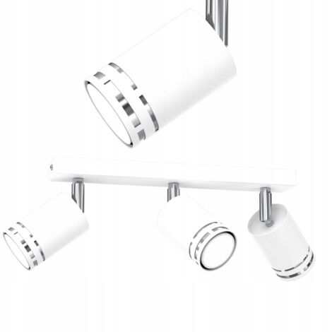DECKENLEUCHTE WEISS CHROM BEWEGLICHE LED GX53 POLISH SPOT REFLEKTOR