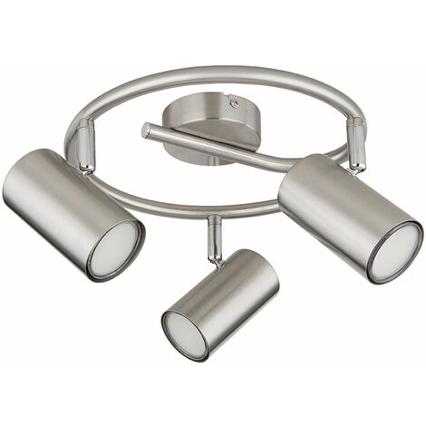 Deckenleuchte Wohnzimmerlampe Deckenstrahler Spot Chrom D 25 cm 3-Flammig