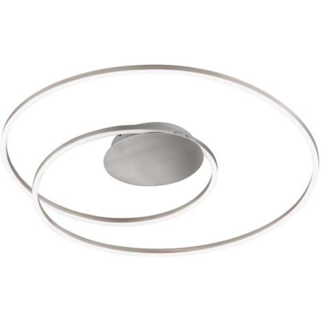 Deckenleuchte Wohnzimmerleuchte Deckenlampe LED Nickel Fernbedienung Dimmbar