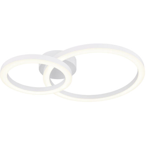 Deckenleuchte Wohnzimmerleuchte Deckenlampe LED Ringe Design weiß L 42 cm