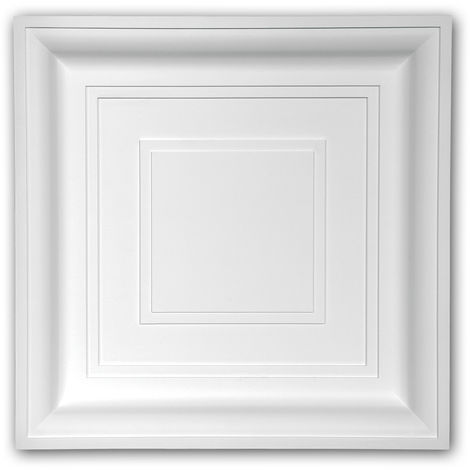 Deckenplatte PROFHOME 157002 Deckenelement Wandpaneel Modernes Design weiß - weiß