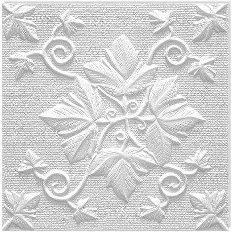Deckenplatten 50x50cm Styropor EPS 6 Dekore in 3 Farben, Marbet Deckenverkleidung