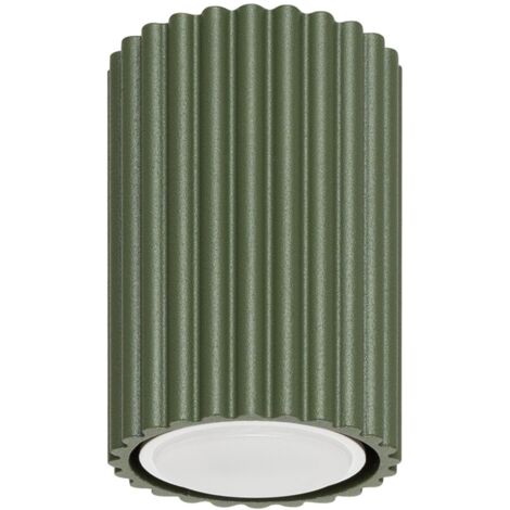 Deckenspot Aluminium GU10 Ø 6,5 cm Aufputz Olivgrün rund Modern Spot Lampe Decke