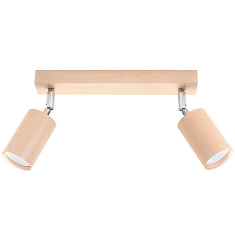 Deckenspot GU10 Natur Holz Modern Deckenstrahler
