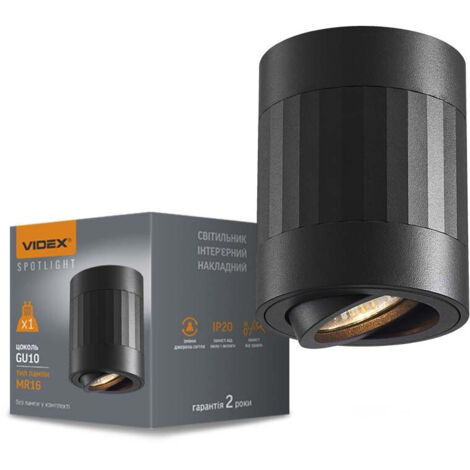 Deckenspot Lampe Tube schwarz, beweglich, 1 x GU10 Paul Videx