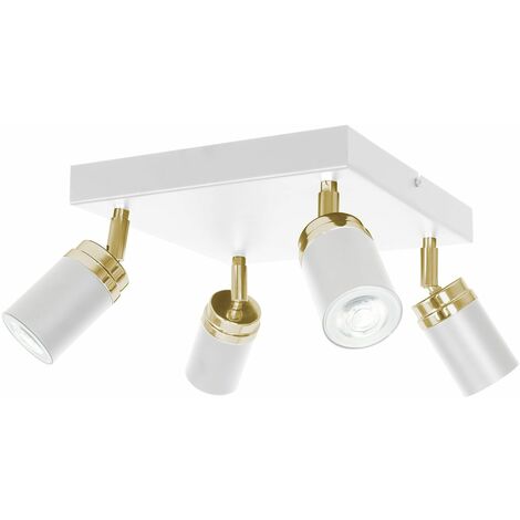 Deckenspot Weiß 4-flammig GU10 verstellbar Metall Modern Wohnzimmer