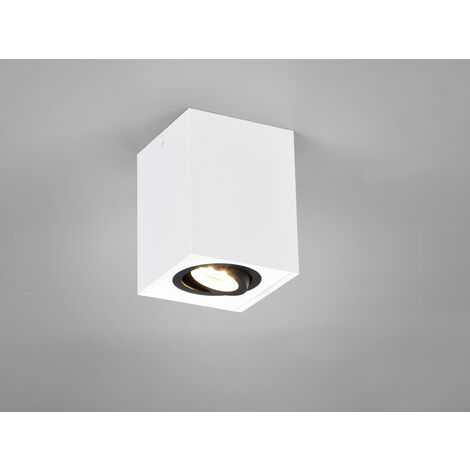 Deckenstrahler BISCUIT eckig Weiß Schwarz, Breite 9,6cm