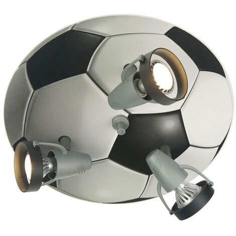 Deckenstrahler für Fussball-Fans, 3flammig, Spots schwenkbar, Fussball-Strahler