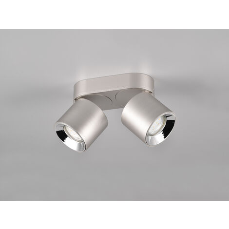 Deckenstrahler GUAYANA Silber 2 Spots schwenkbar, Breite 18cm