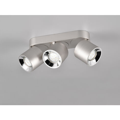 Deckenstrahler GUAYANA Silber 3 Spots schwenkbar, Breite 27cm