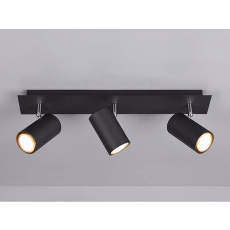 TRIO LIGHTING Deckenstrahler MARLEY aus schwarz mattem Metall mit 3 schwenkbaren GU10 Spots