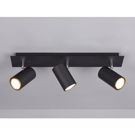 TRIO LIGHTING Deckenstrahler MARLEY Metall Schwarz mit 3 GU10 Spots schwenkbar, Breite 48cm