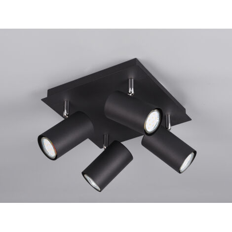 Deckenstrahler MARLEY Schwarz 4-flammig, Quadrat 24cm
