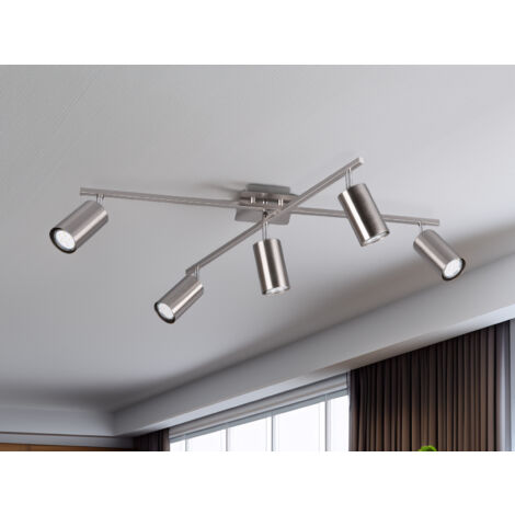 Deckenstrahler MARLEY Silber 5-flammig, verstellbare Spots, Breite 77,5cm