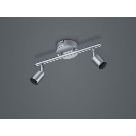 Deckenstrahler PARIS 2-flammig Metall Silber titanfarbig, Breite 25,5cm