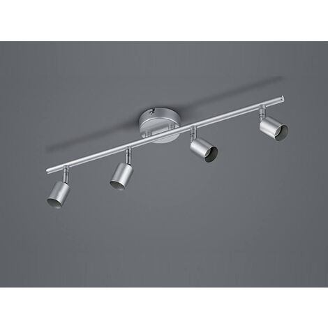 Deckenstrahler PARIS 4-flammig Metall Silber titanfarbig, Breite 50cm