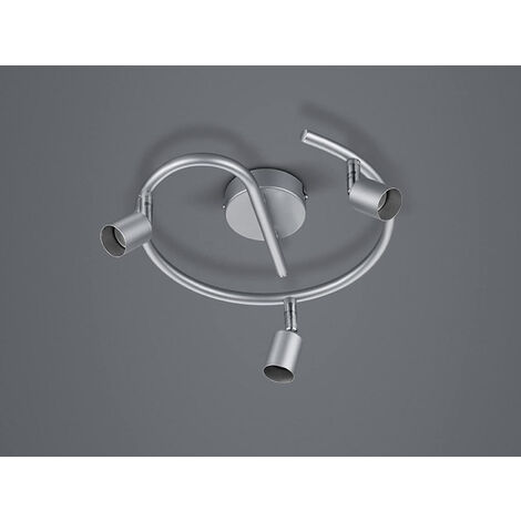 Deckenstrahler PARIS Rondell 3-flammig Silber titanfarbig, Ø 26cm