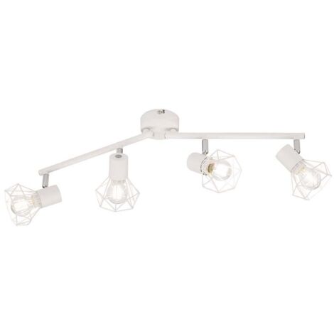 Deckenstrahler RAN Weiß 4-flammig, Gitterlampe schwenkbar, Breite 60cm