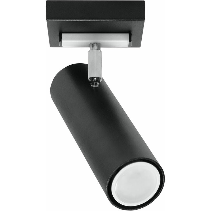 Deckenstrahler Wohnzimmer Beleuchtung Spot Deckenstrahler schwarz Deckenlampe schwarz, aus Stahl in schwarz Strahler verstellbar, 1x GU10, LxH 18 x