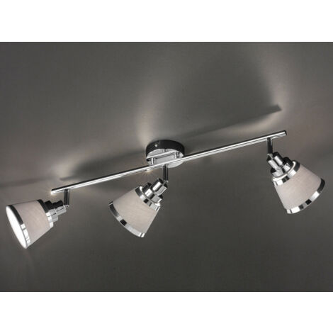 Deckenstrahler ZOON 3-flammig mit Stoffschirmen in Grau, Breite 63cm