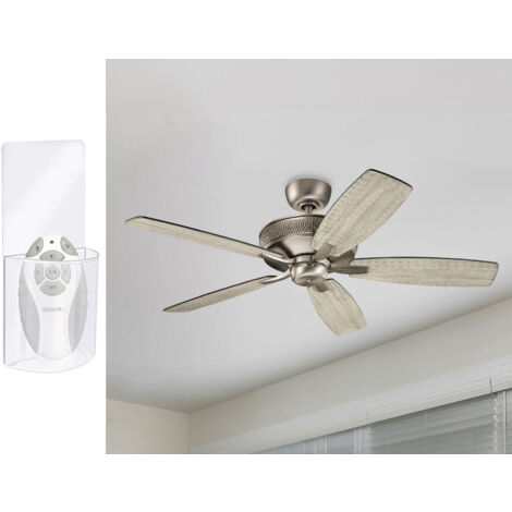 Deckenventilator Ø 132cm mit Fernbedienung und 2-farbigen Echtholzflügeln