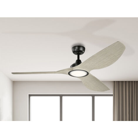 Deckenventilator IMARI mit LED Licht - Flügel in Holzoptik Weiß, Ø 165cm