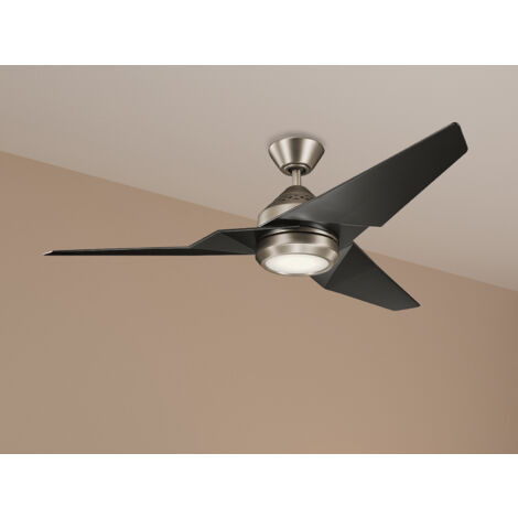 Deckenventilator JADE mit Licht und Fernbedienung, Schwarz-Silber, Ø 152cm