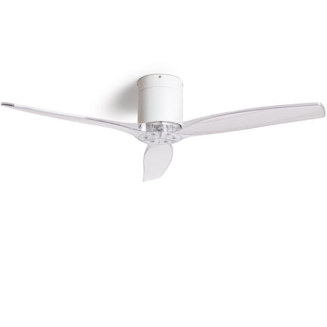 TECHBREY Deckenventilator Leise Angistri Weiss 132cm DC-Motor Weiß Ohne Licht, Wandschalter + Fernbedienung, Wifi: False
