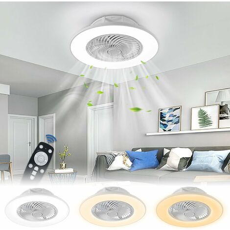 Deckenventilator mit Beleuchtung 36W Dimmbar Leise, LED Lampe mit Ventilator und Fernbedienung, Moderne Deckenleuchte mit Ventilator für Wohnzimmer Schlafzimmer Esszimmer YARDIN