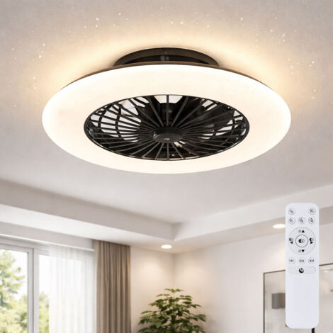 YARDIN Deckenventilator Mit LED Beleuchtung – 56 Cm, Dimmbar, 3 Geschwindigkeiten, Fernbedienung