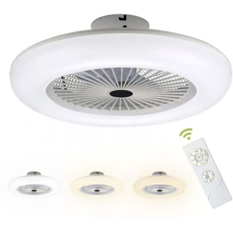 Deckenventilator mit Fernbedienung, ultraleise Deckenleuchte für Wohnzimmer, Restaurant, Schlafzimmer, 3 Farben