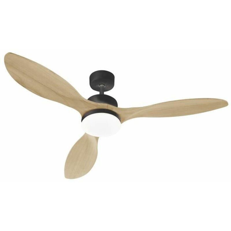 Farelek Oklahoma Schwarz & Holz Deckenventilator LED 137cm