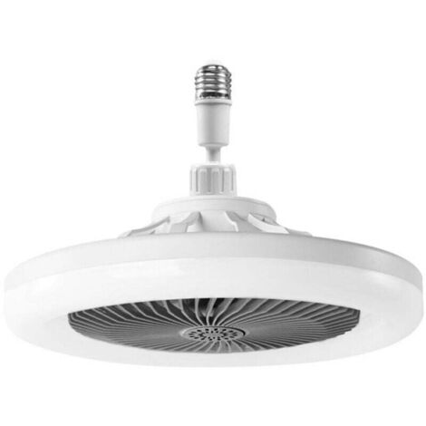 Deckenventilator mit Licht, geräuscharmer Deckenventilator, dimmbare LED-Deckenleuchte E27, 3 Geschwindigkeitsstufen, Timer (Grau) [Energieklasse A]