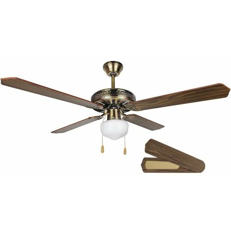 Deckenventilator mit Licht orbegozo cl 06132 m Altgold - 60w - ø132cm - 4 umkehrbare Flügel - 3 Geschwindigkeiten