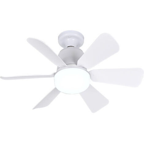 Deckenventilator mit Licht und Fernbedienung, LED-dimmbarer Deckenventilator mit integrierter 40-W-E27-Lampe, 6 Flügel, 3 Geschwindigkeiten, leise, für Wohnzimmer, Schlafzimmer, Schlafzimmer (weiß)