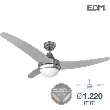 Deckenventilator Modell Egeo, Farbe Chrom, Leistung 60 W, Flügel ø122 cm, mit EDM-Fernbedienung
